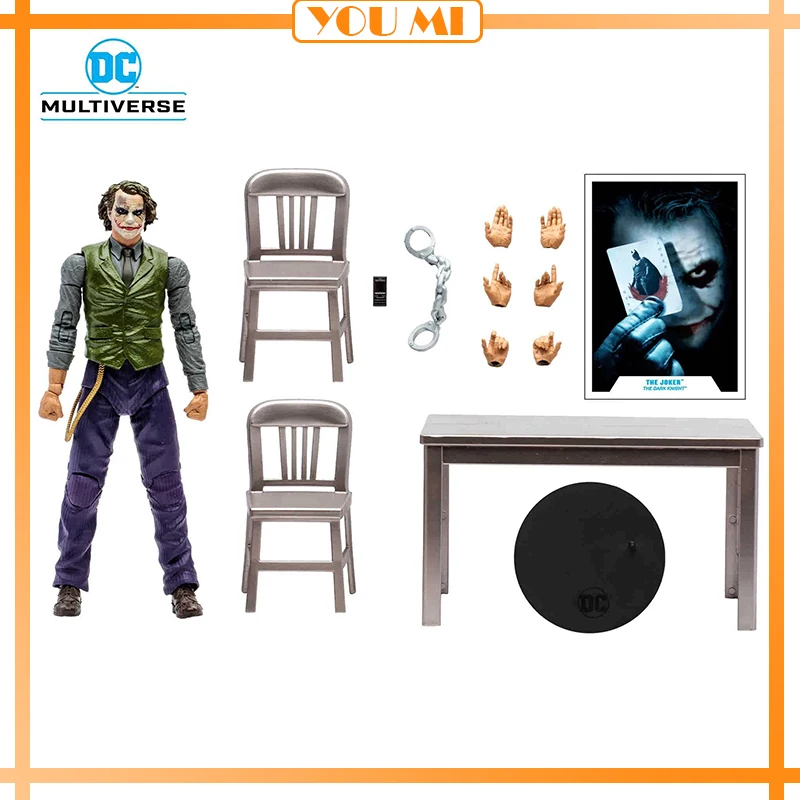 

Игрушки Mcfarlane Аниме Фигурка Темный рыцарь фильм Нолан Трилогия Джокер комната допроса Золотая этикетка Dc экшн-фигурка подвижная