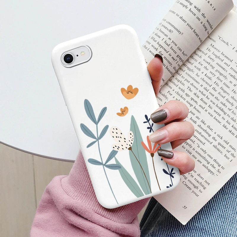 thumbnail image 1 of Flowers Funda For iphone 7 8 Plus SE 2020 Capa iphone7 7+ 8+ Phone Case Soft Silicone Cute Cat Bear Back Cover For iphone SE2020, 1 of 5