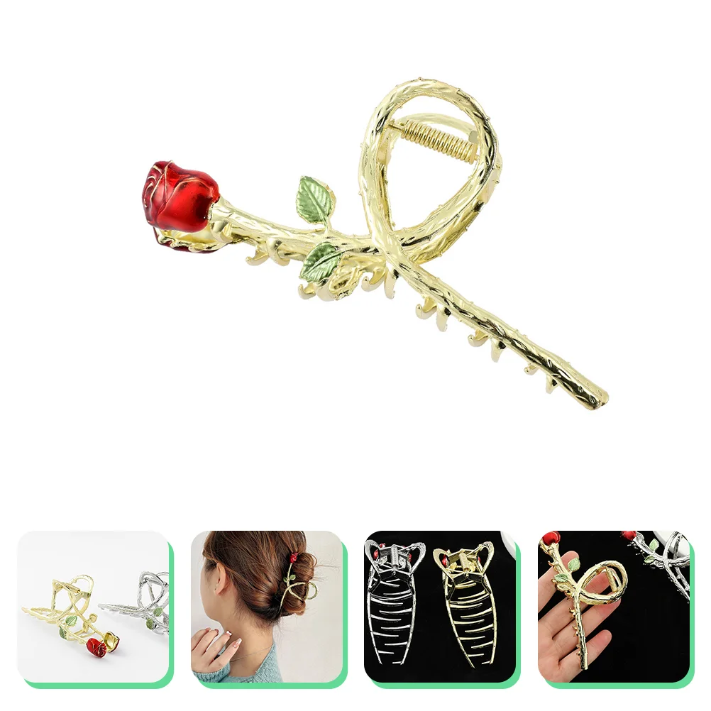 

Hair Claw Metal Rose Hair Clip Rose Hair Jaw Barrette Flower Claw Hair Clip