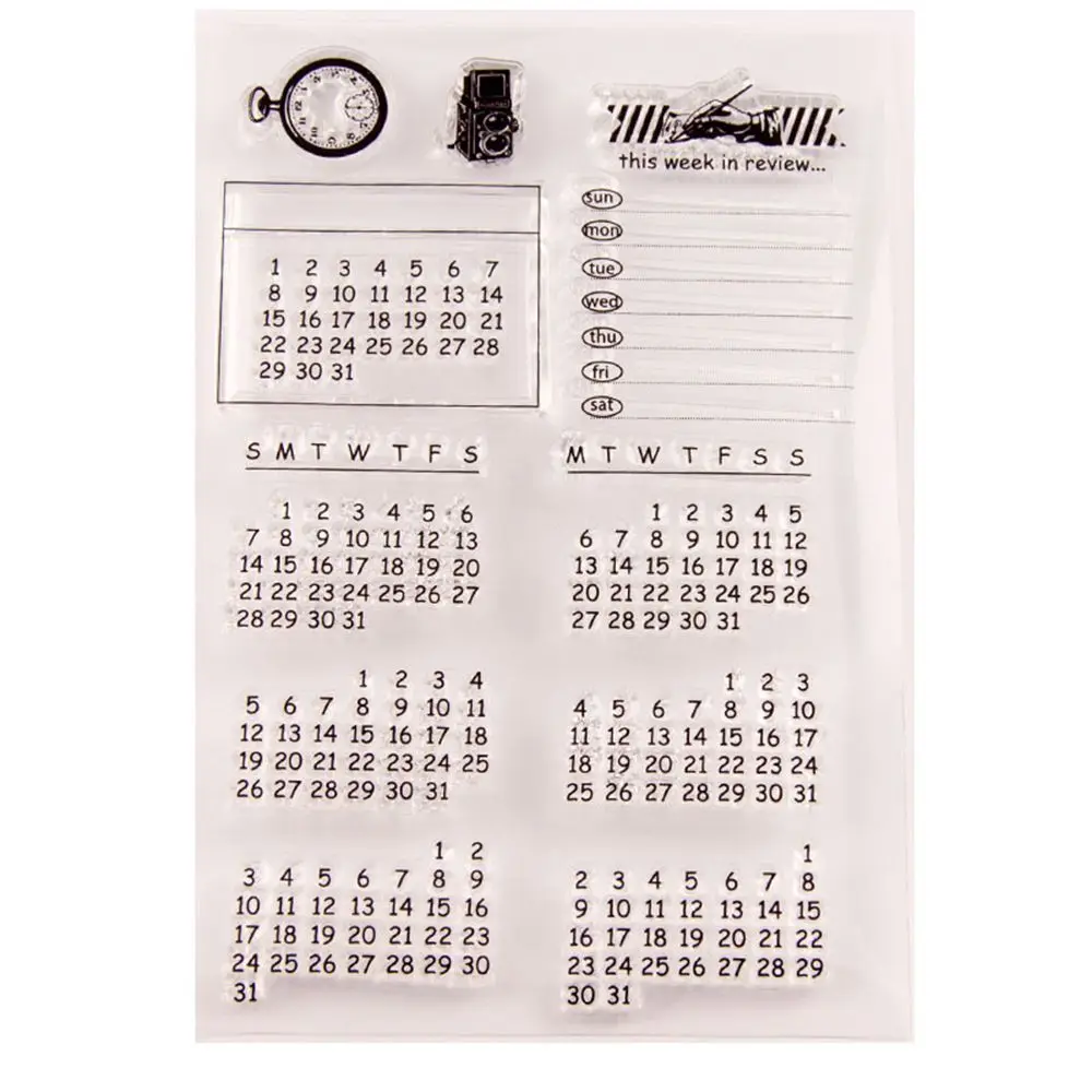 Calendar Handmade Decoration DIY Silicone Weekly Calendar Stamps Scrapbooking Clear Stamps Crapbooking Stamp