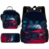 Child School Fashion Luxury sports cars Backpack with Lunch Bags ,Pencil Bags ,School Bags for Boys Girls Best Gift