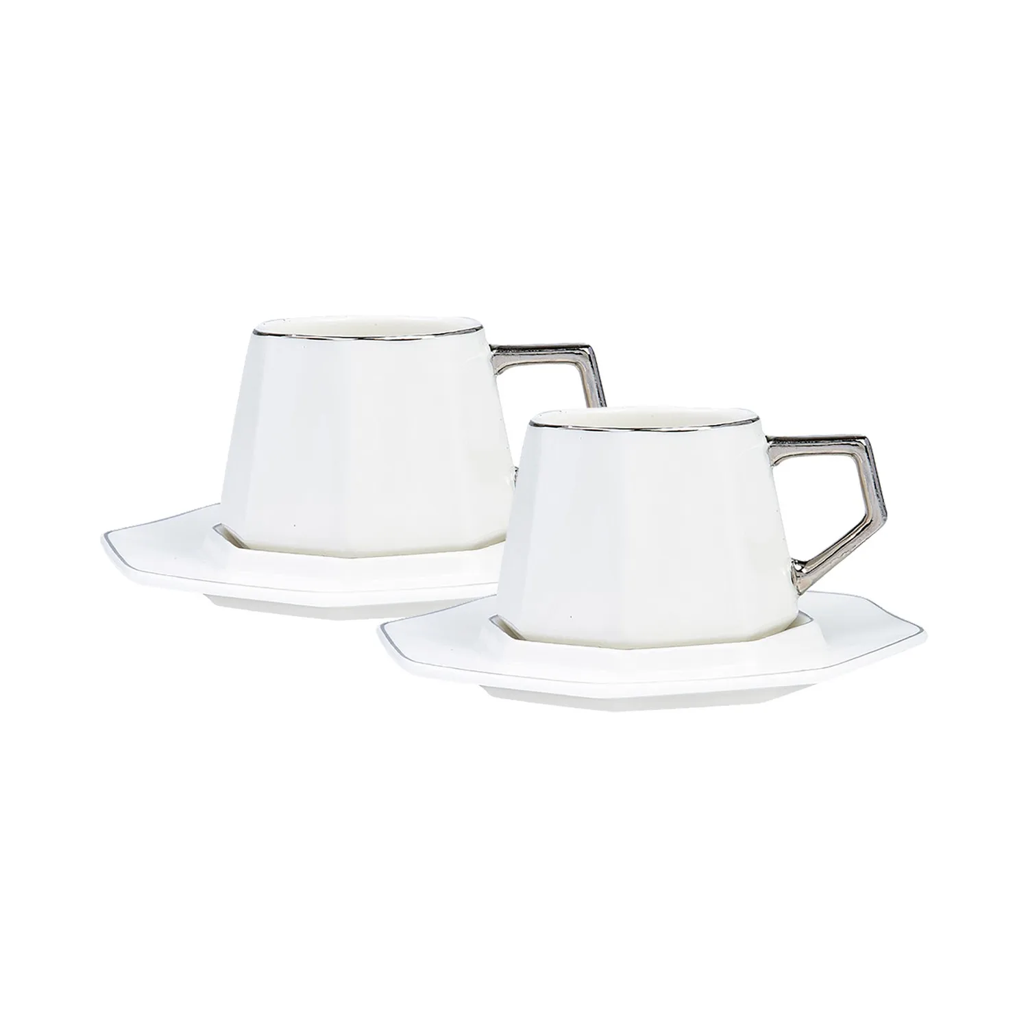 

Karaca Zeher 6 Personality Coffee cup Pad Trend Modern Design Thin Pleasant Elegant Posture White Silver Color