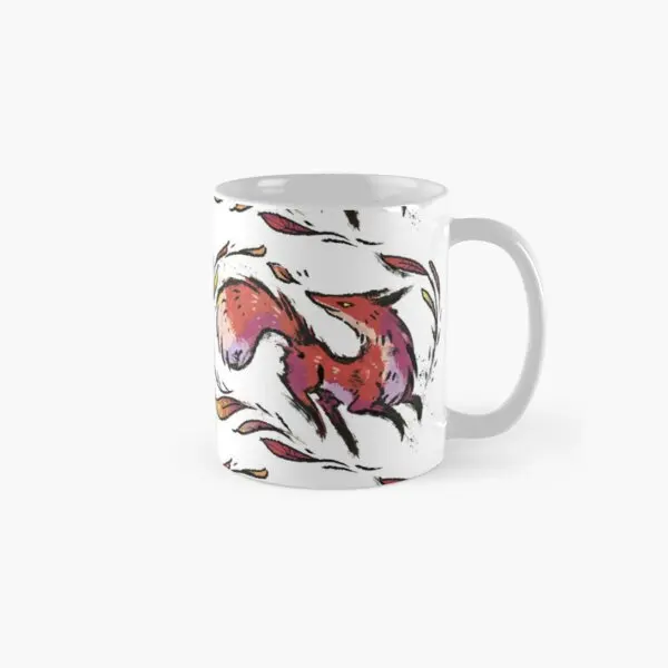 

Fall Fox Classic Mug Cup Simple Picture Gifts Drinkware Image Tea Coffee Photo Handle Round Printed Design