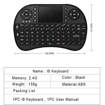 I8 Mini Wireless Keyboard 2.4G Air Mouse Remote Touchpad For Android TV Box PC Smart TV 6