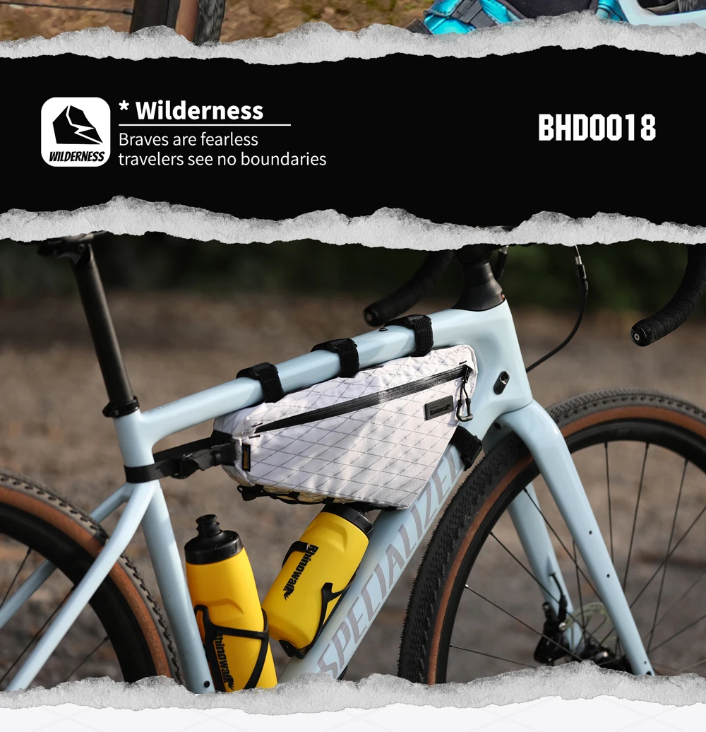 Rhinowalk Fahrrad-Frontrahmentasche, wasserabweisend, 1,7 l/2,4 l/2,9 l, Bikepacking für MTB und Rennrad, Radfahren, dreieckiger Querträger-Pack – Detail 30