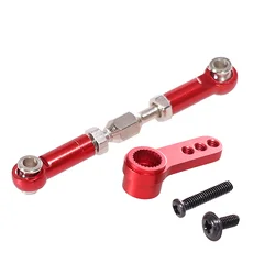 Enhanced RC Car Metal Upgrade Kit - Steering Cup, Swing Arm & Shock Tower Bracket Set (Servo arm rod)