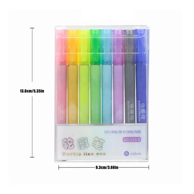 유제품용 반짝이 하이라이터, 파스텔 반짝이 색상, 플래시 마커, 반짝이는 색상, 8 개