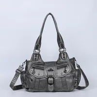 Angelkiss Women Handbag Satchel Top-handle Shoulder Bag Fashion PU Dinner bag Multi-pockets Shoulder Bags Phone Money Pack 2