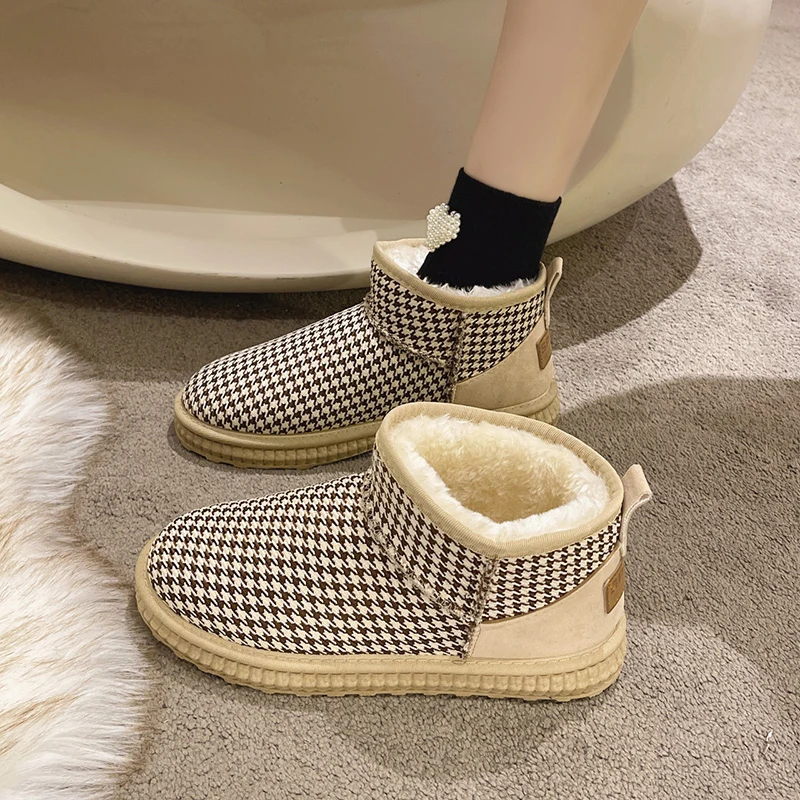 Tanie 2022 zimowe buty śniegowe damskie ciepłe zagęścić pluszowe