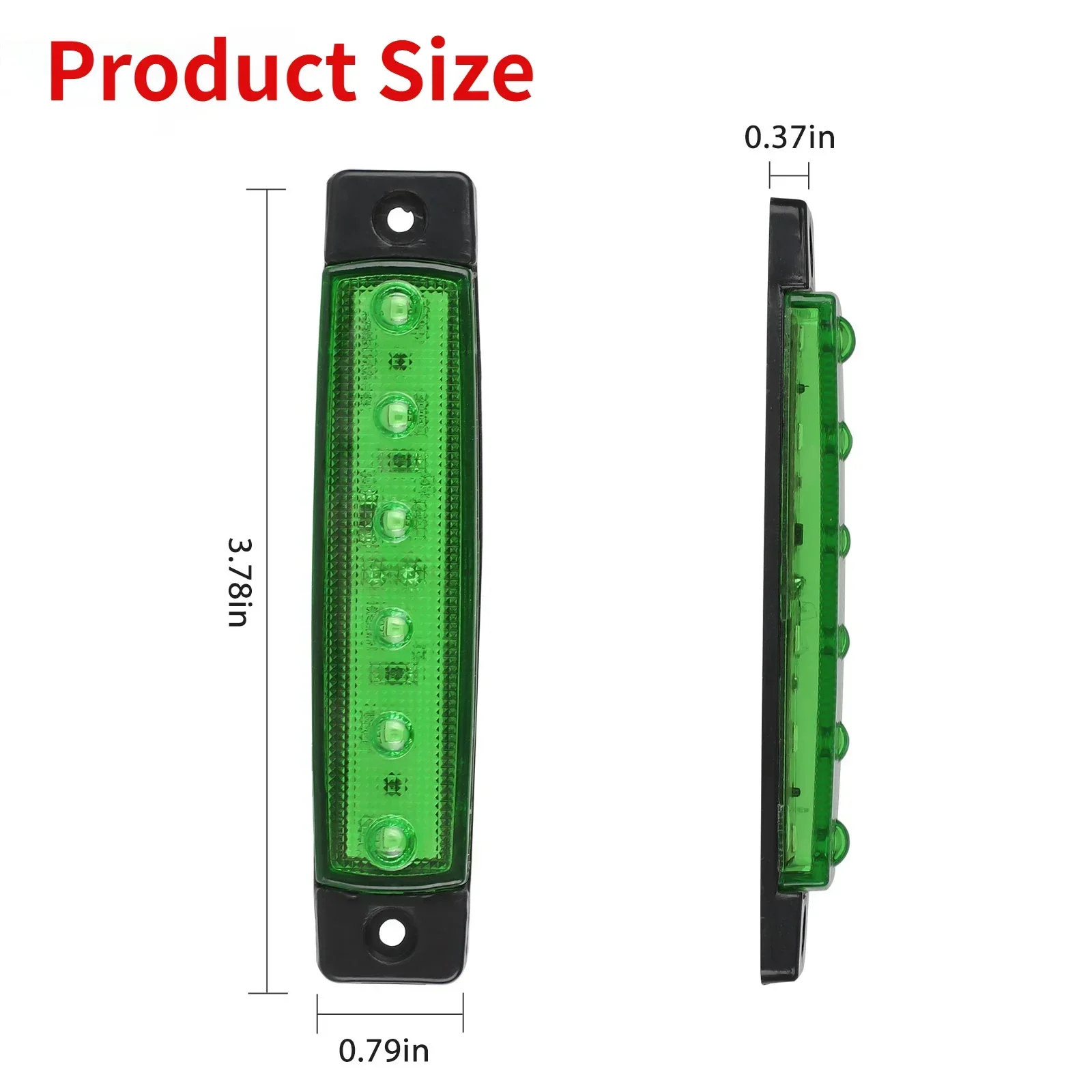 10PCS 12V-24V Led 사이드 마커 표시기 자동차 조명 전면 후면 트럭 택시 RV 트레일러 앰버/레드/화이트/그린/블루
