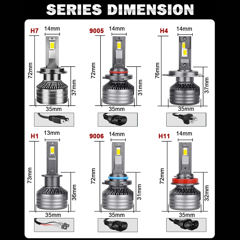 HLXG h4 led Canbus 35000LM luces led H8 H9 H11 9012 H7 LED HB3 9005 9006 HB4 LED headlight Bulbs 6000K 12V Car Light Auto Lamp