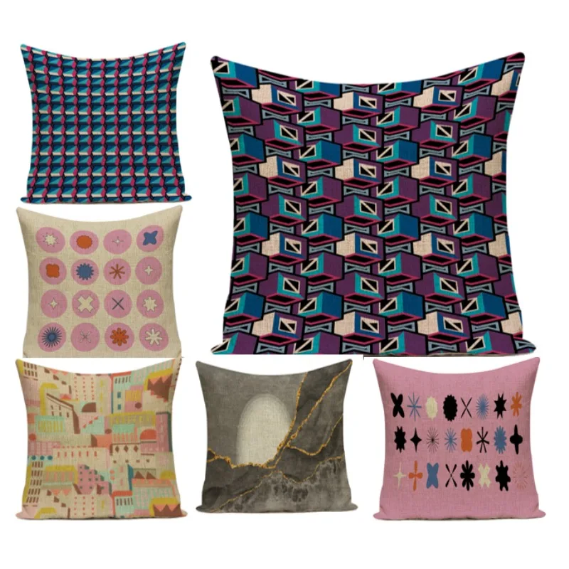 

Geometric Colorful Cushion Cover 50x50cm pillow cover nordic modern pillowcase decor Home Textile Decorative Sofa Cushion G584