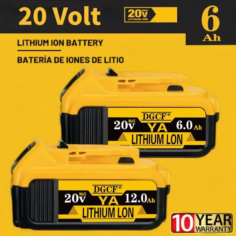 

8000MAH For Dewalt DCB200 20V 6.0Ah/8.0Ah/12.0Ah Replacement Battery Compatible with For Dewalt 18V/20V Tools Battery+Charger