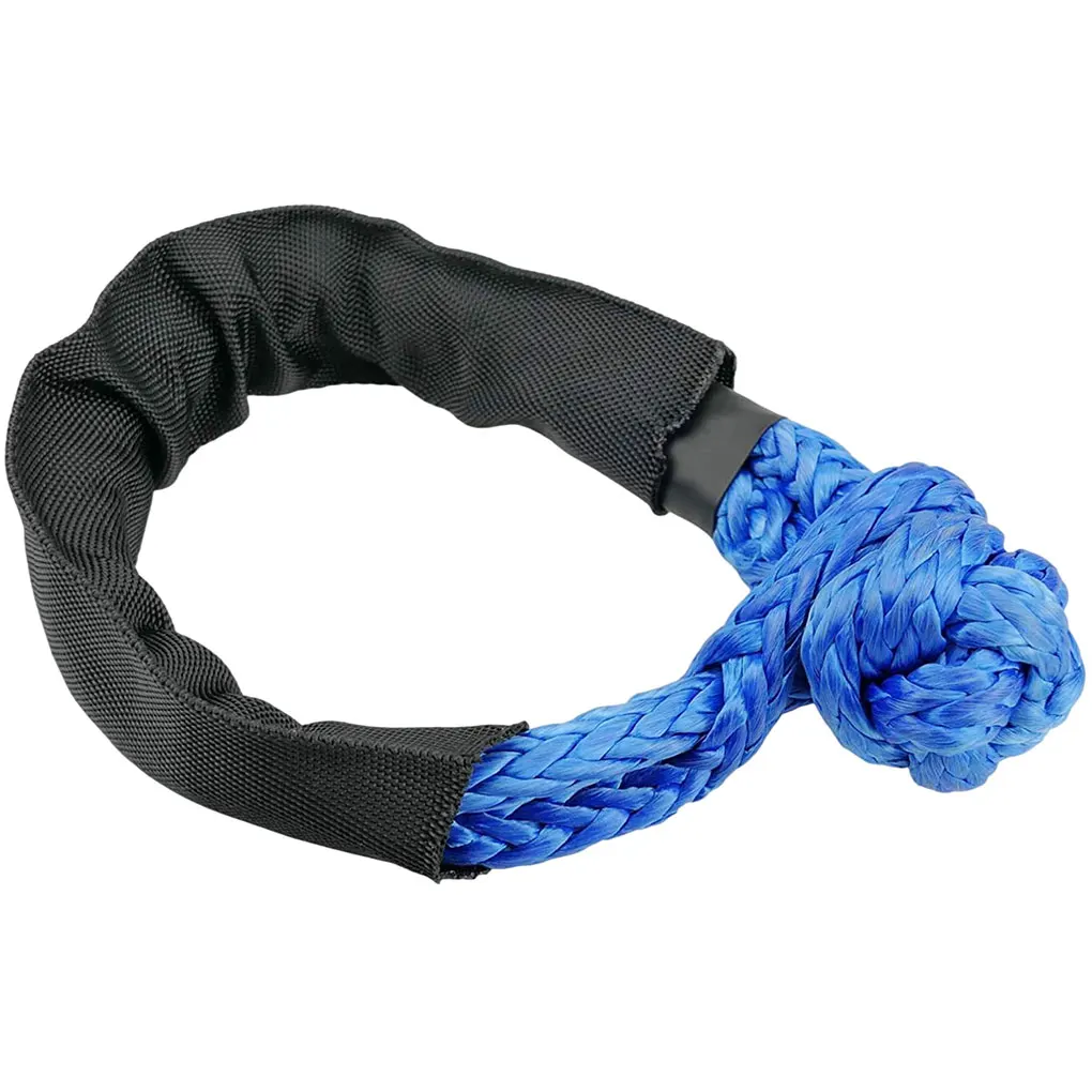 Rugged Soft Shackle Strong Carabiner Ring Pull Rope 38000lbs Hitch Portable Truck Strap Towing Ropes Trailers Green
