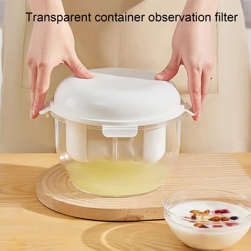 

Fruit Yogurt Filter Cheese Whey Separator Homemade Greek Push Vegetable Draining Fine Mesh Food Water Drain Strainer Pickle Jar