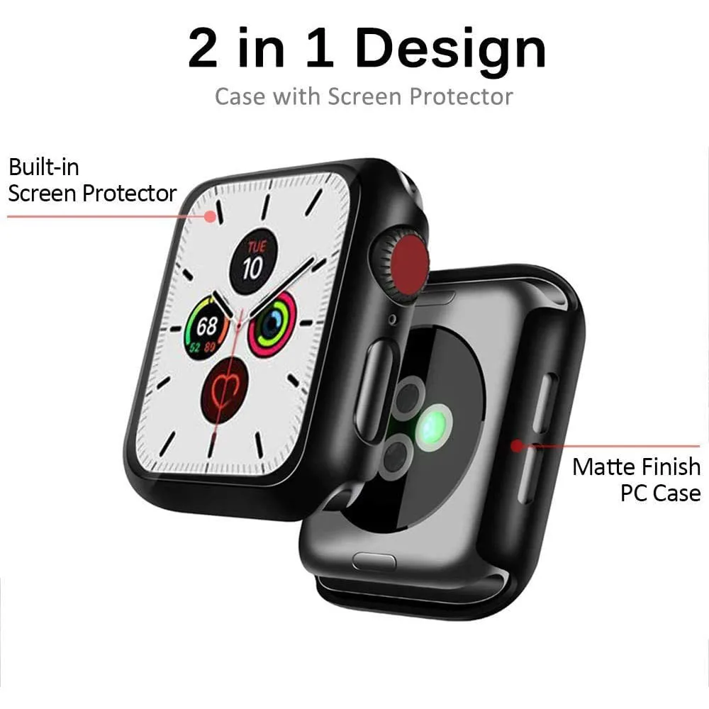Verre + couvercle-Ǫ Ƽ  ġ, 45mm, 41mm, 44mm, 40mm, 42mm, 38mm, pare-chocs + protecteur d&ecran, pour Iwatch SE 