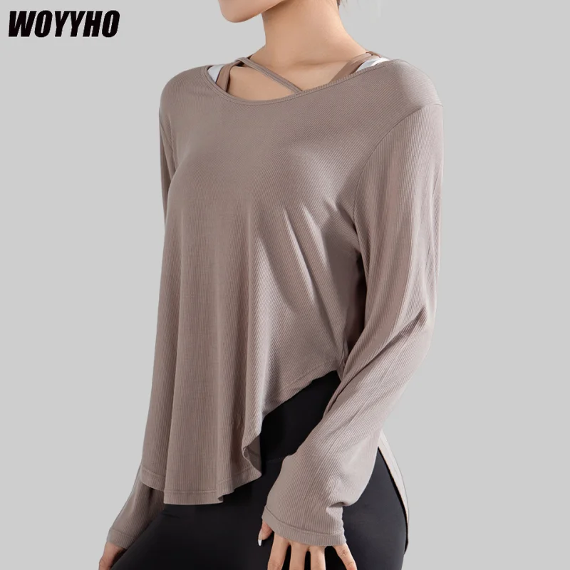 

WOYYHO Women Loose Yoga Clothes Tops Short-Sleeved Running Quick-Drying Clothes T-Shirts Short Sports Fitness Clothes Blouses