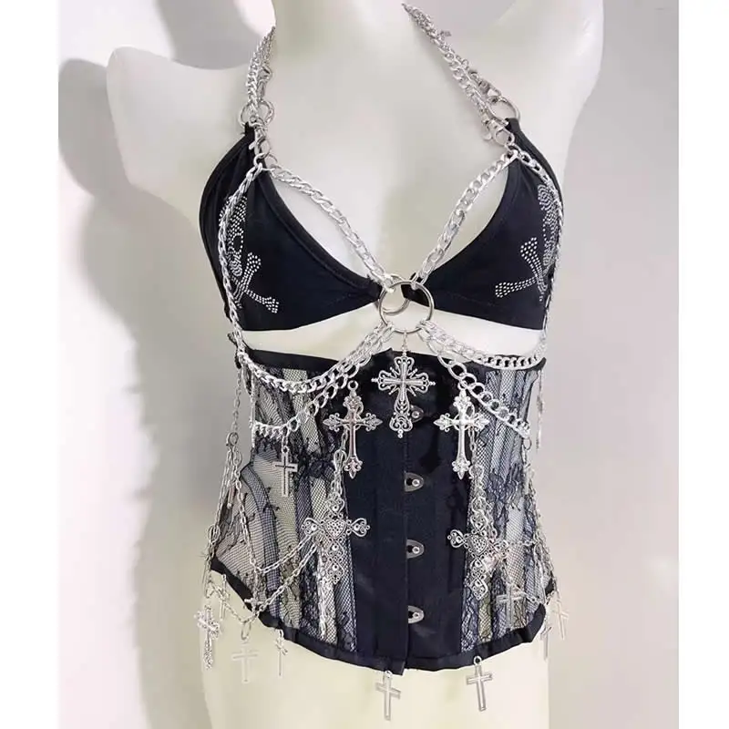 Skull Bra Top and Underbust Corset 1