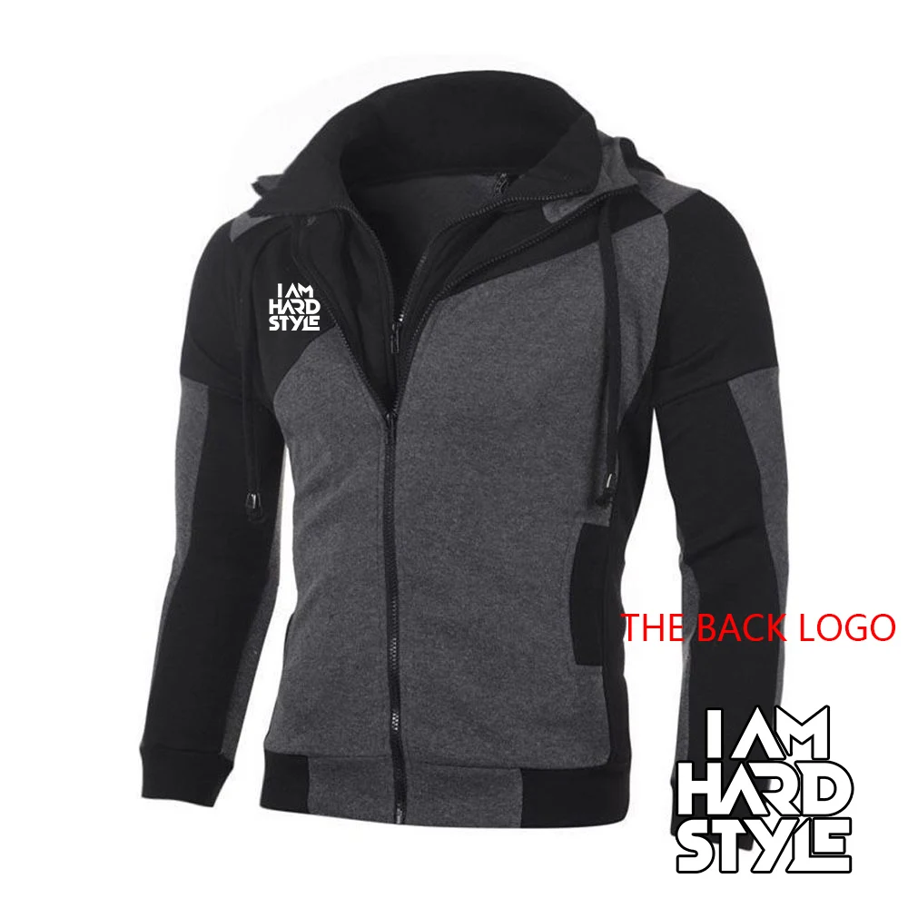 Men's Cotton Hooded Sweatshirt with Double Zipper for Casual Wear