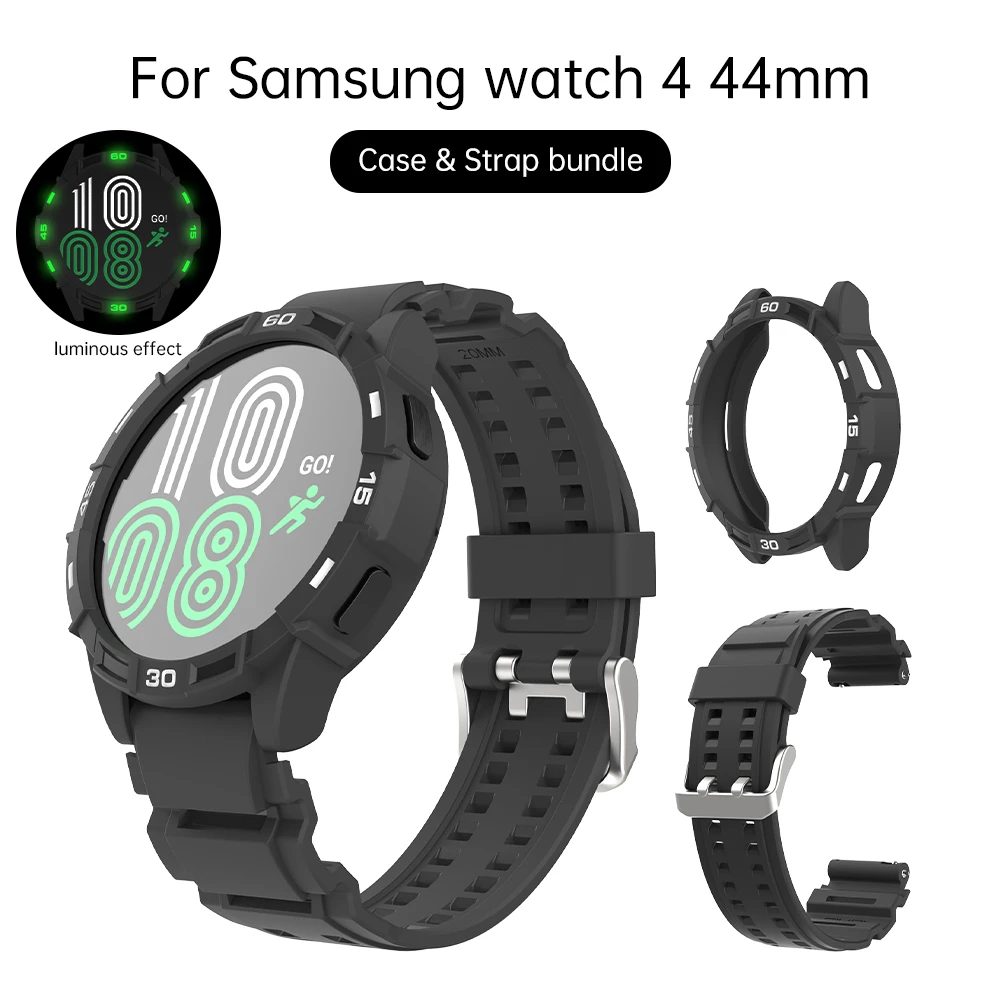 Case & Strap Bundle For Samsung Galaxy Watch 4 44mm Smart Watch