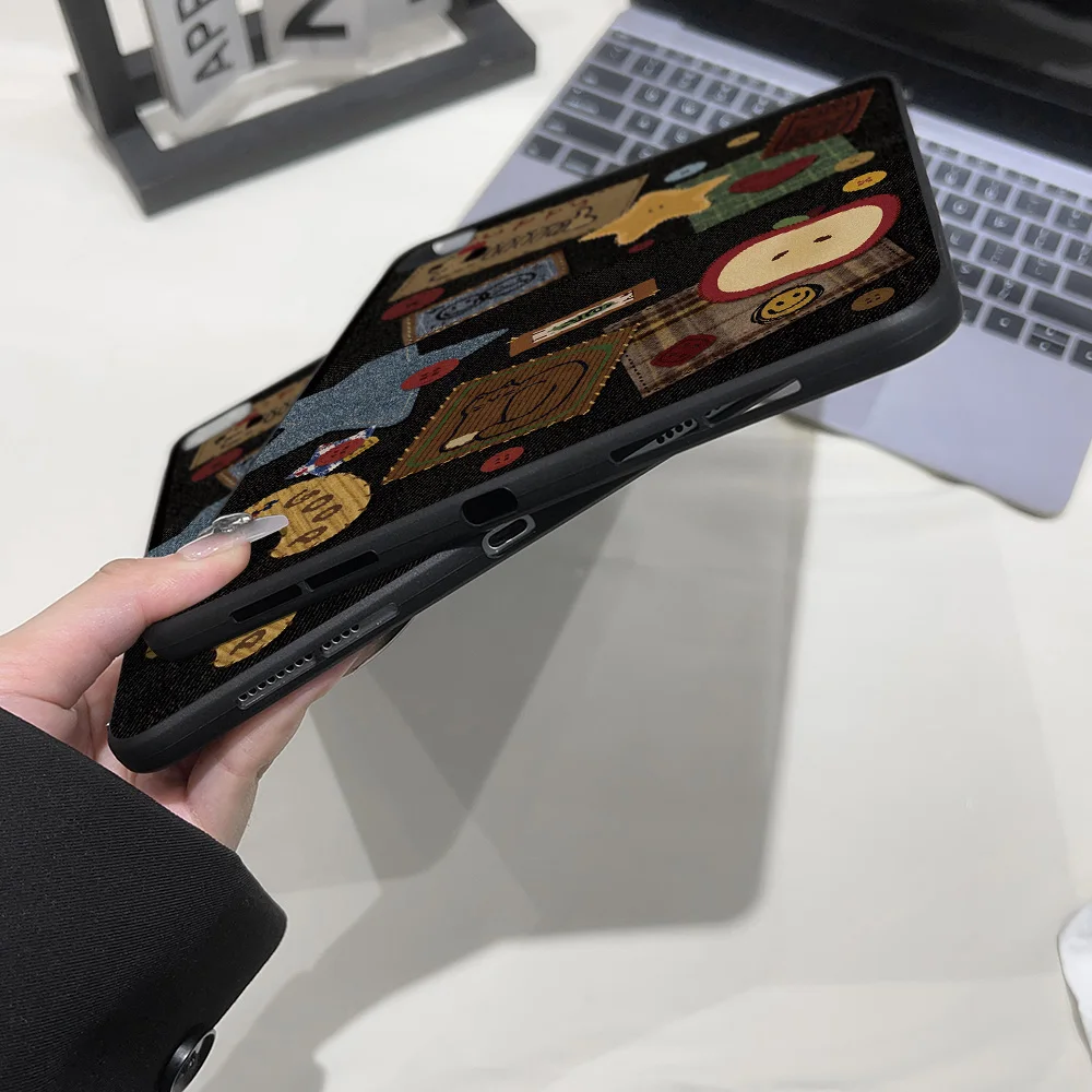Handcrafted Patchwork Aesthetic Frosted Tablet Case Cover