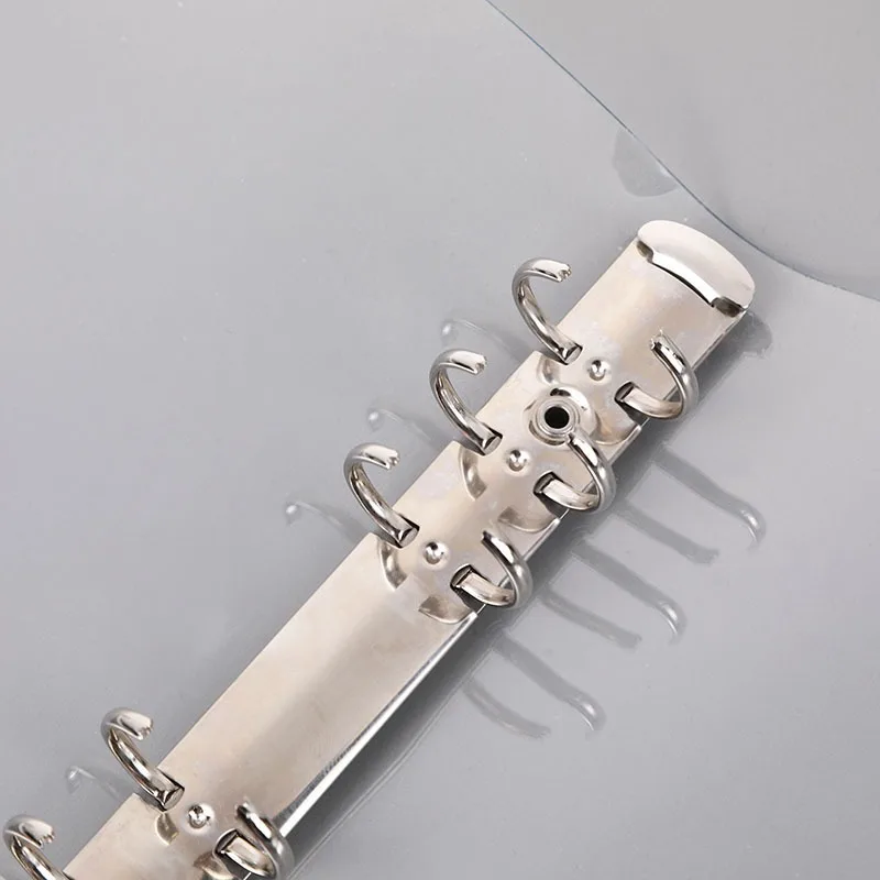 Transparent 6-Ring Binder Notebook Cover for Office and Planner Supplies