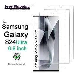 Premium Tempered Glass Screen Protector - HD Clarity, 9H Hardness, Anti - Scratch, High - Definition Crystal Film, Easy Unlock - 4 pcs (For Sam S24 Ultra)