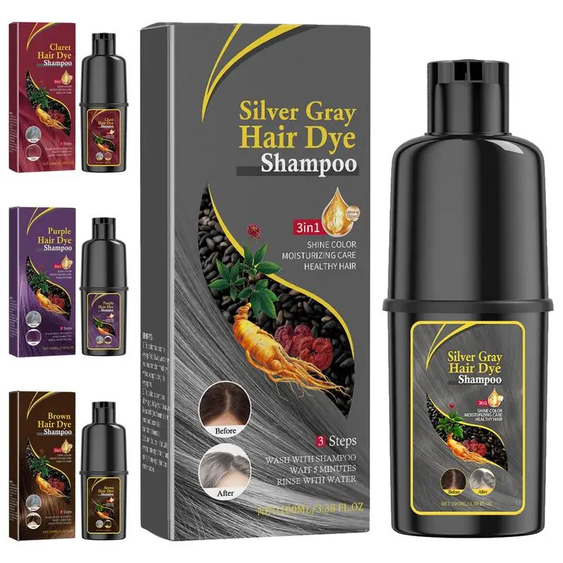 

Dark Wine Red Hair Dye Shampoo Gray Hair Coverage For Men & Women Instant Long-lasting Hair Color Shampoo Hair Dye Kit color