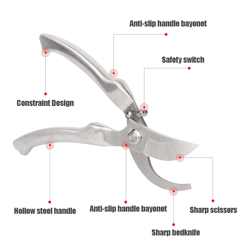 Effort-saving Rebound Pruning Shears All-steel Elbow Thick Branch Fruit Branch Shears Garden Flower Bonsai Pruning Tool 5