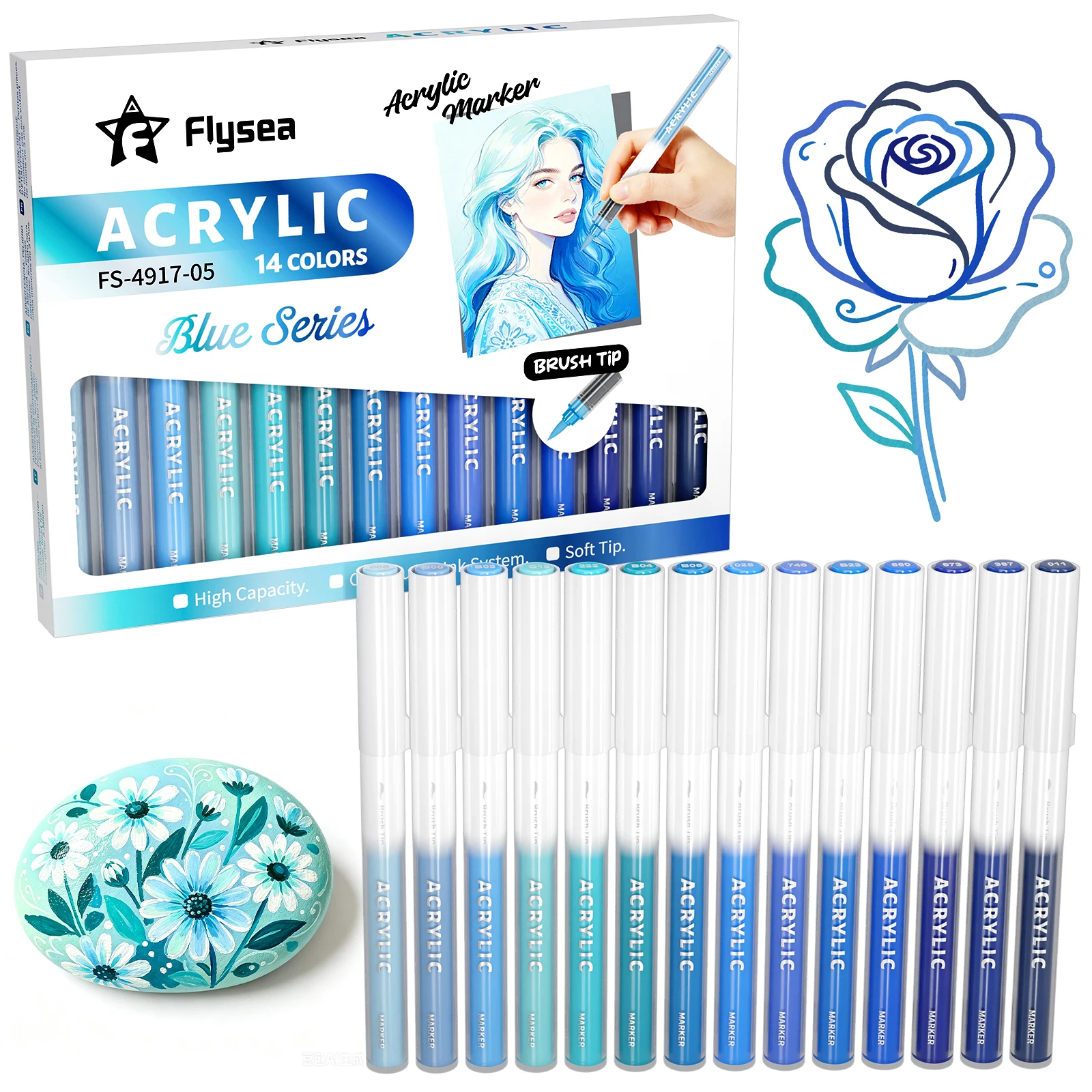 Vibrant Multi-Color Dual-Tip Acrylic Paint Markers