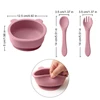 3Pcs/1Set BPA Free Silicone Bear Dishes For Baby Baby Feeding Sucker Bowl Tableware Waterproof Spoon Non-Slip Crockery Bowl 5