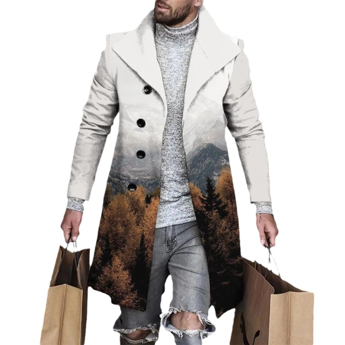 Mens Coat 2024 New Casual Men Coat Winter 6 Colors Men Coats Winter Formal Mens Trench Coat Jacket  Size S-4Xl Outdoor