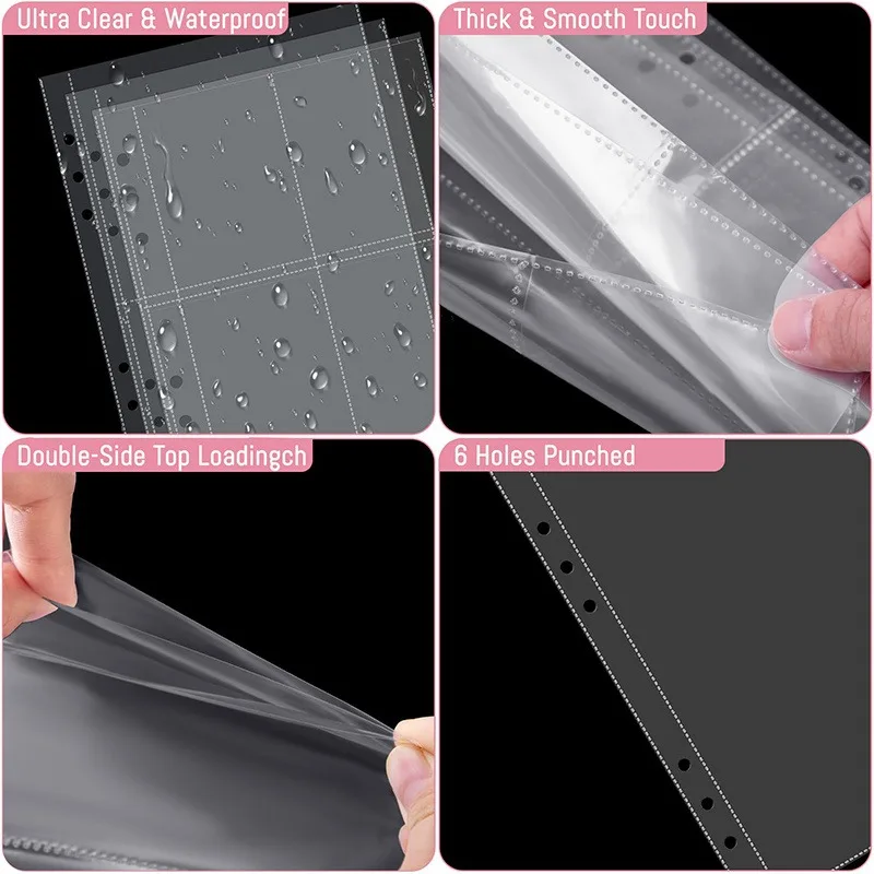 Candy Farbe A5 PU PVC Binder Fotokarten Abdeckung Nette Kpop Lose-blatt Sammeln Buch Foto Karten Album Lagerung Buch schreibwaren – Detail 12