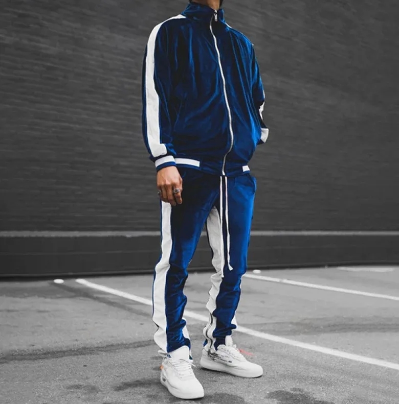 Frühling Herbst Herren Samt-Set Sport Zweiteiler Männlicher Plus Velours Kapuzenpullover Hosen Sweatshirt Sportbekleidung Trainingsanzug für Männer 5XL – Detail 9