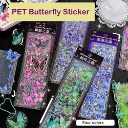 Journamm 3pcs/pack PET Butterfly Decor Stickers DIY Cut Collage Junk Journal Scrapbook Supplies Creative Aesthetics Stationery