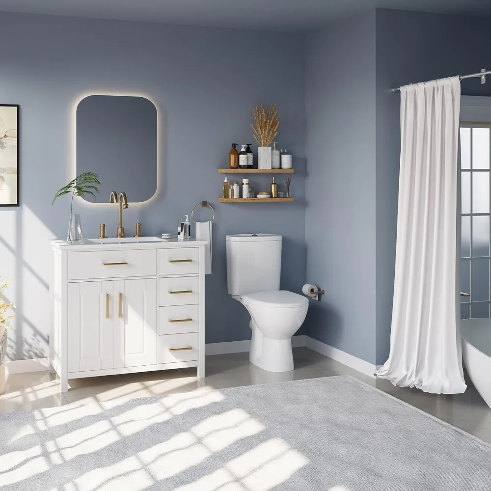 36" Bathroom Vanity with Sink Combo, Undermount Small Single Bathroom Cabinet Set, Includes 37" Countertop & Integrated Sink 6