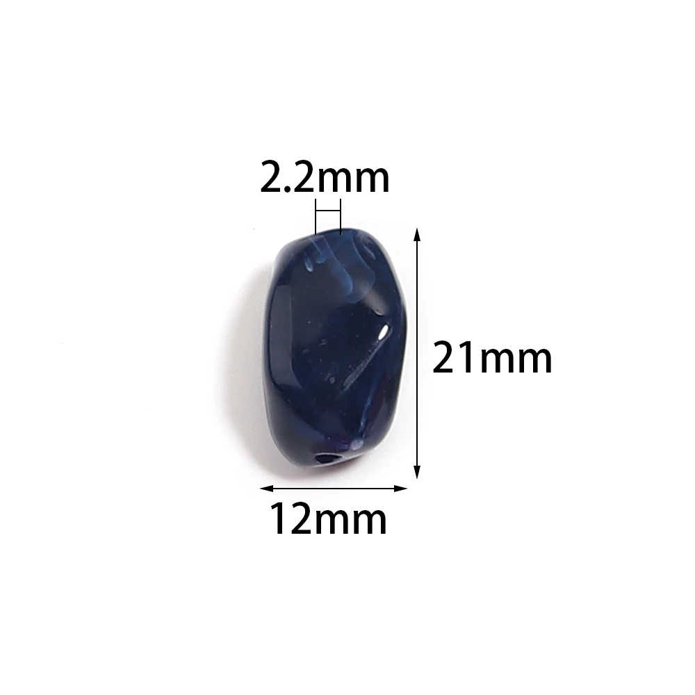 20Pcs 12x21mm 불규칙한 색상 아크릴 비즈 장 유성 모양 비즈 DIY 수제 액세서리 만들기