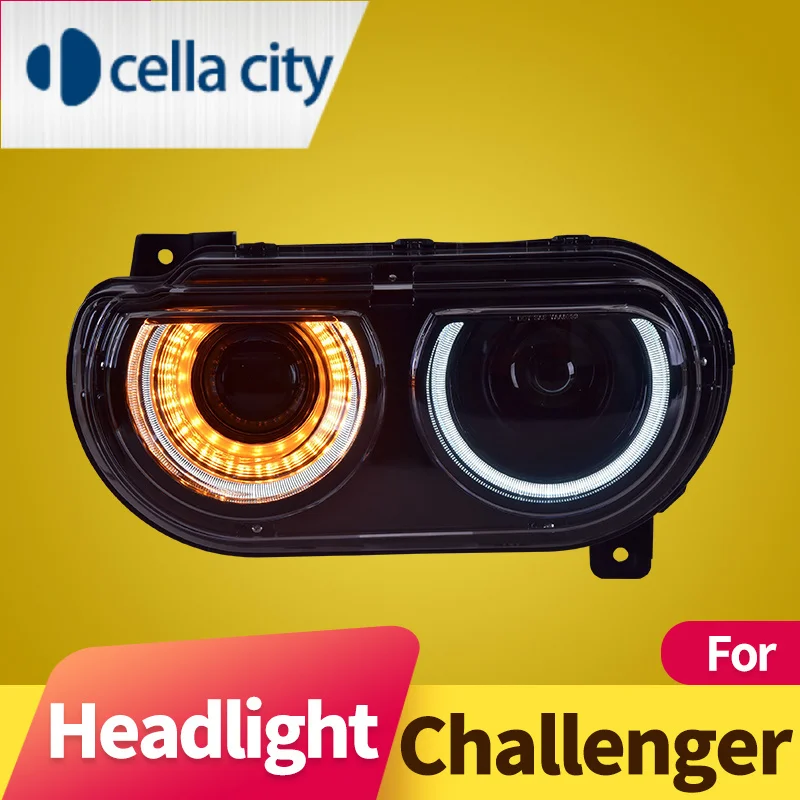 ANZO Crystal Headlights Black | Dodge Challenger (08-14) (121526)