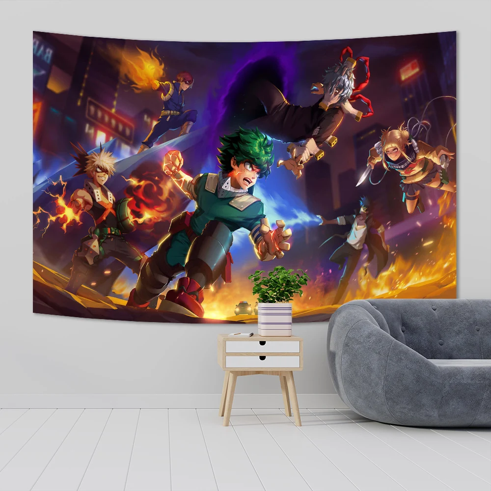My Heros Academia Wall Tapestry Kawaii Room Decor Cartoons Anime MHA Art Poster Wallpaper Mural Tapestry Teen Bedroom Decoration