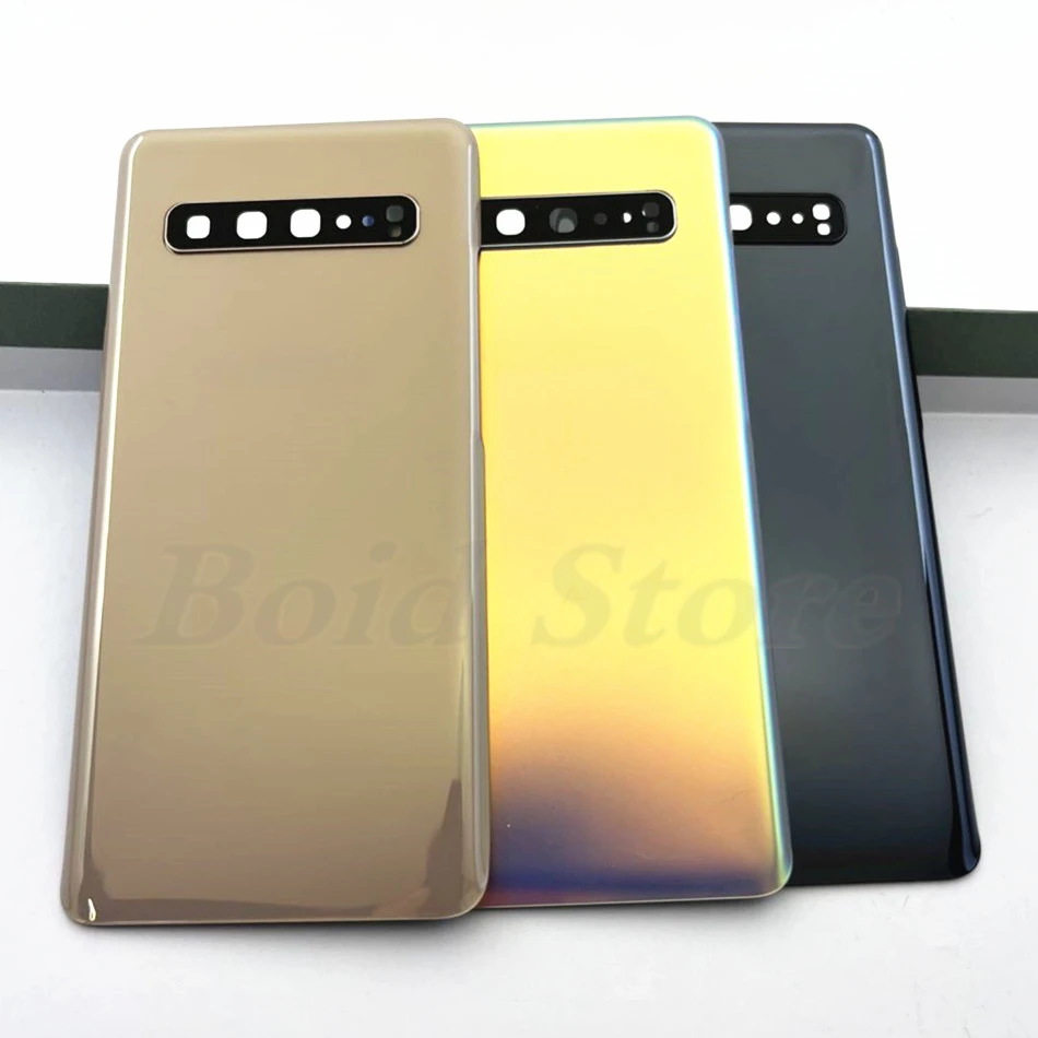 Стеклянная Крышка батарейного отсека, задняя крышка для Samsung Galaxy S10 5G G977 G977F, Задняя стеклянная крышка с объективом камеры