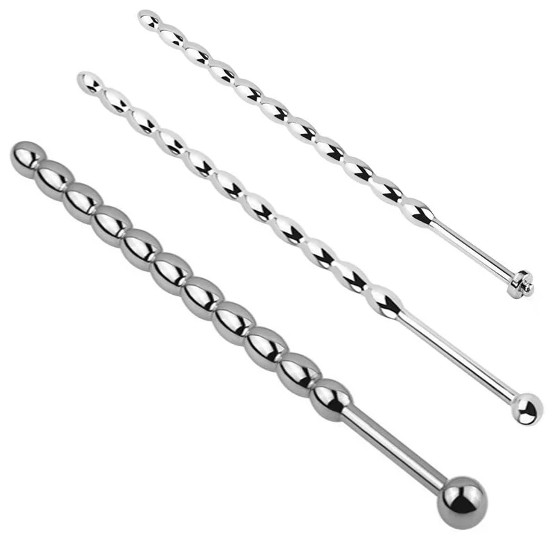 Penis Sex Toys Stainless Steel Penis Plug Metal Horse Eye Stimulation Urethral Sounding Beads Massage Wand 6/8 mm Masturbation
