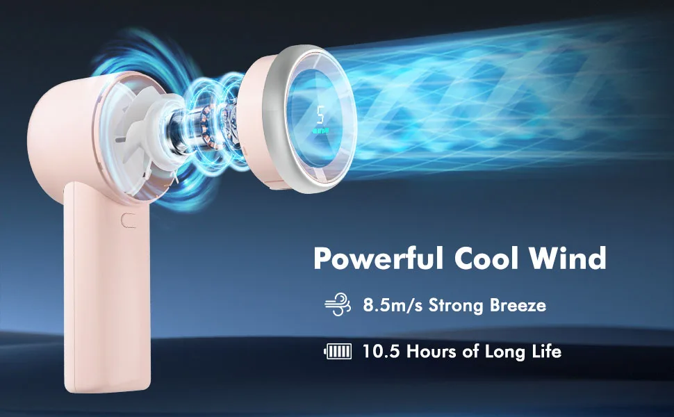 Portable Handheld Turbo Fan 3600MAH Wind Speeds Adjustable Mini Personal Fan Battery Operated Electric Eyelash Fan 2 Sc3eb7d6b4bb64b92b93fb802dfb0a02di