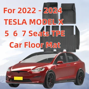 Per TESLA MODEL X 2022 2023 2024 5 Posti 6 Posti 7 Posti Tappetino 3D in TPE per Auto/Tappetino per Bagagliaio/Tappetino per Schienale