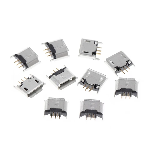 Pcs Micro USB Type B Female Socket 180 Degree 5-Pin SMD SMT Soldering Jack