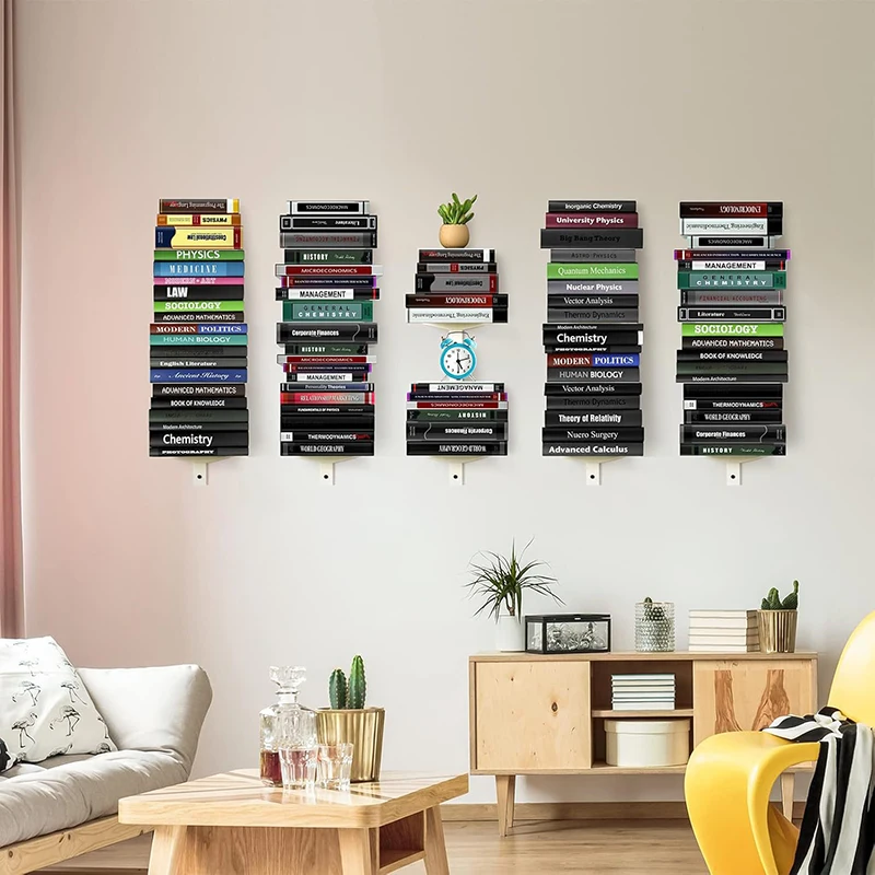 Librerie da parete Mobili per soggiorno Scaffali per librerie Organizzatori multifunzione moderni in metallo Scaffale per libri Design creativo - immagine 3