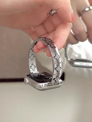 Elegant Metal Bracelet Link with Nice Bling - 42mm44mm45mm49mm (Silver)