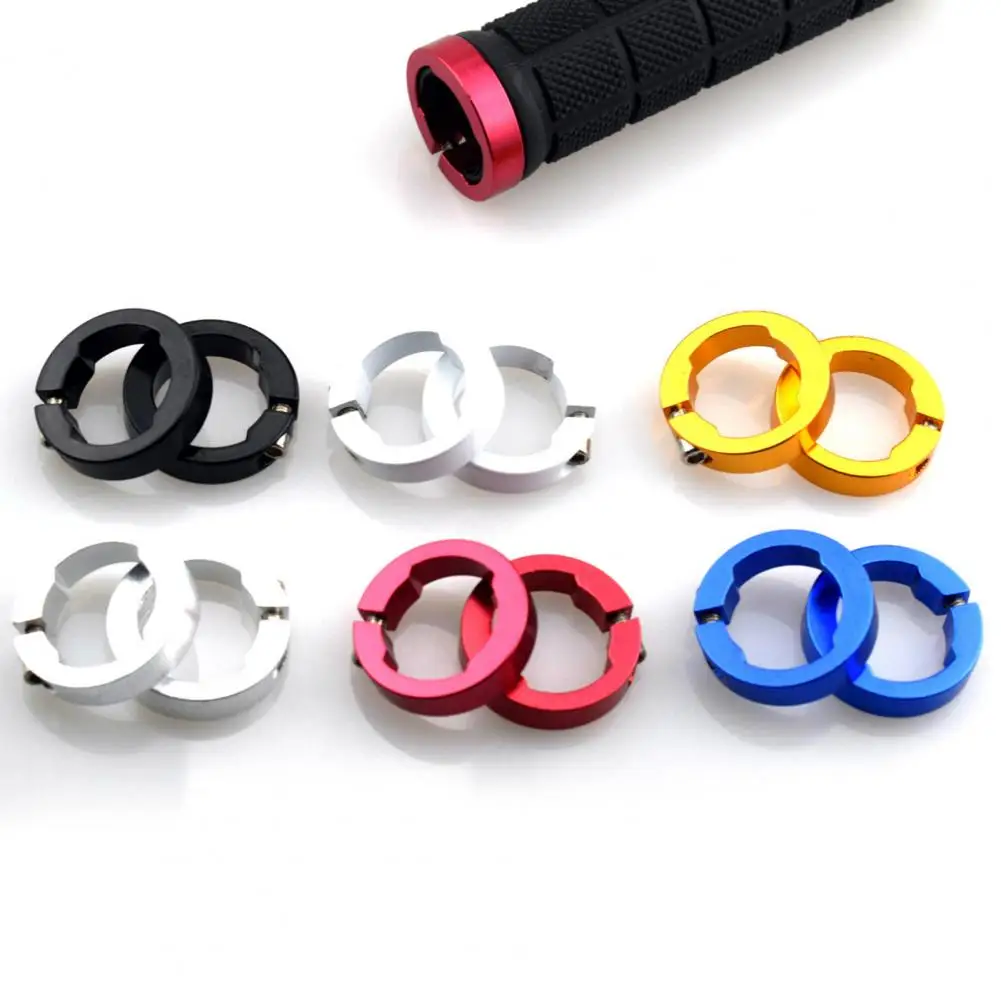 2Pcs Bicycle Grips Lock Rings Aluminum Alloy Handlebar End Ring Lock On MTB Mountain Road Bike Handlebar Parts Bike Accessories bicycle accessories