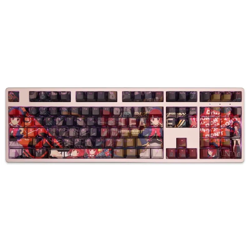Anime Gaming Keycaps Grupo 108 Chaves Conjunto Oshi no ko Arima Kana Pbt Tintura Subbed Backlit Ansi 61 87 104 108 - Imagem 5