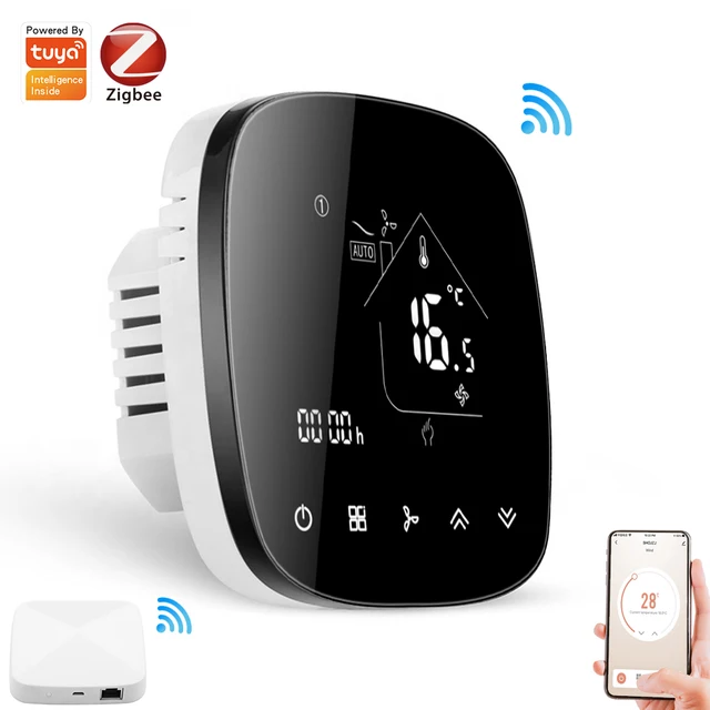 ZIGBEE WIFI Central Air Conditioner Thermostat Temperature Controller 2 Pipe 4 Pipe 3 Speed Fan Coil Unit Heating And Cooling 1