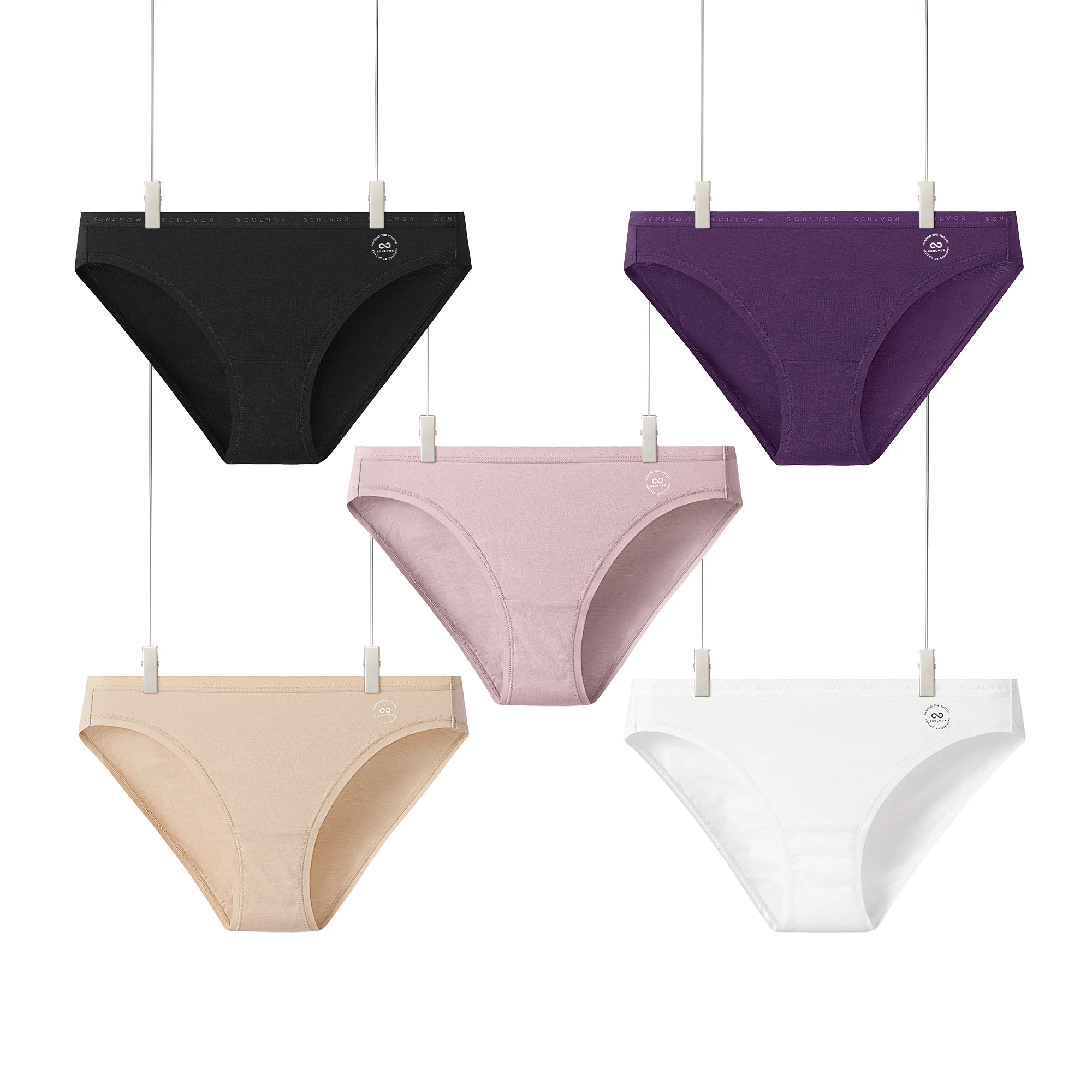 Women's Cotton Underwear Bikini Mid Rise Comfort Stretchy Tagless